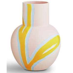 Růžovo-žlutá kameninová váza Kähler Design Fiora