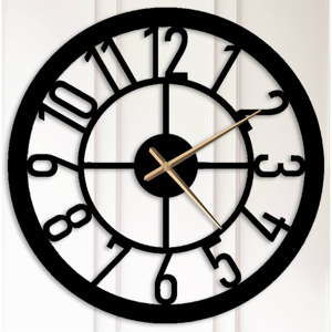 Černé kovové nástěnné hodiny Albert