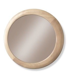 Nástěnné zrcadlo s rámem z dubového dřeva Wewood - Portuguese Joinery Luna, Ø 90 cm