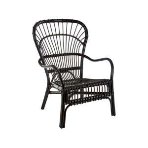 Černá relaxační židle z ratanu Premier Housewares Havana