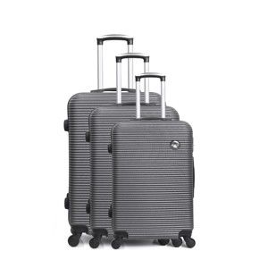 Sada 3 šedých cestovních kufrů na kolečkách Bluestar Vanity