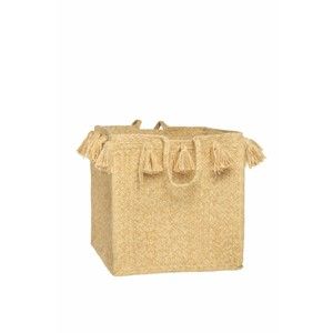 Žlutý bavlněný ručně tkaný box Nattiot, ∅ 30 cm