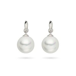 Bílé perlové náušnice Pearls Of London Romance, výška 1,8 cm