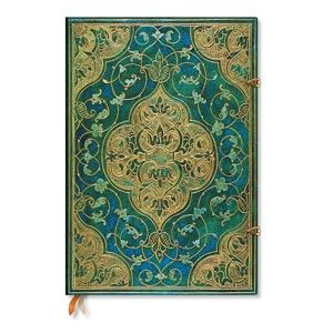 Nelinkovaný zápisník s tvrdou vazbou Paperblanks Turquoise Chronicles, 21 x 30 cm