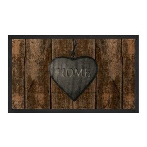 Hnědá rohožka Hanse Home Heart Printy, 45 x 75 cm