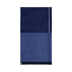 Tmavě modrá bavlněná osuška Seahorse Block, 180 x 100 cm
