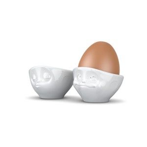 Sada 2 bílých porcelánových zamilovaných na vajíčka 58products, objem 100 ml