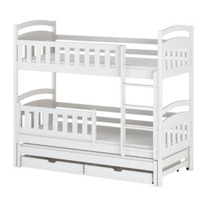 Bílá patrová dětská postel s úložným prostorem 80x180 cm Blanka - Lano Meble