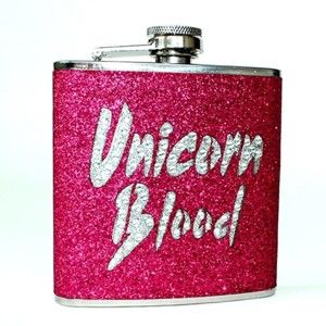 Růžová placatka Gift Republic Unicorn, 170 ml
