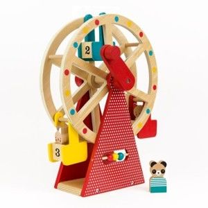 Dřevěné ruské kolo na kličku se 3 figurkami Petit collage Carnival