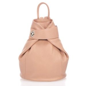 Růžovobéžový kožený batoh Lisa Minardi Narni