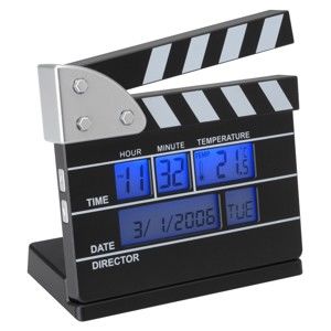 Budík ve tvaru filmové klapky Le Studio Clapper Mini Alarm Clock