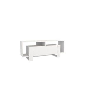 Dřevěný TV stolek Melville White, šířka 120 cm