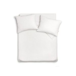 Bílý lněný přehoz na postel s povlaky na polštáře Maison Carezza Lilly, 240 x 260 cm