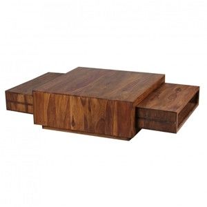 Konferenční stolek z masivního palisandrového dřeva se 2 výsuvy Skyport Yesenia