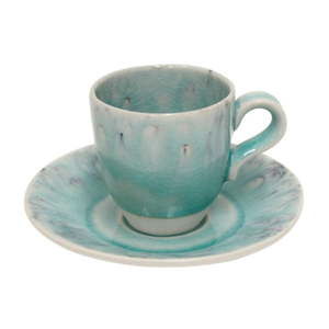 Modrý kameninový šálek na kávu s podšálkem Ego Dekor Madeira, 90 ml