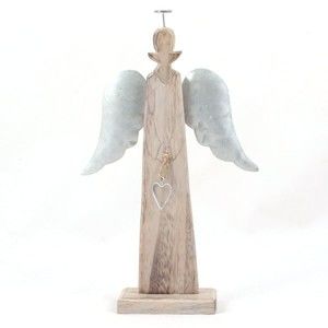 Dřevěný anděl Dakls, výška 24 cm