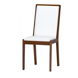 Bílá jídelní židle s textilním čalouněním Szynaka Meble Malta