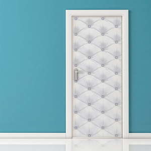 Adhezivní samolepka na dveře Ambiance White Padded Door, 83 x 204 cm