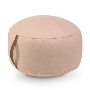 Světle růžový bavlněný sedací puf HF Living Round, ⌀ 50 cm