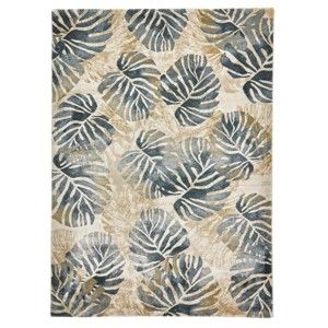 Krémovo-modrý koberec Think Rugs Tropics Cream & Blue, 120 x 170 cm