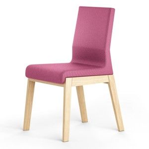 Růžová židle z dubového dřeva Absynth Kyla 