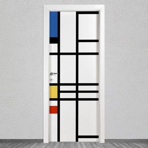 Samolepka na dveře LineArtistica Mondrian 3, 80 x 215 cm