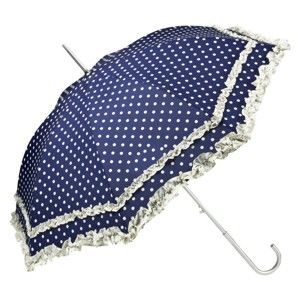 Modro-bílý holový deštník Von Lilienfeld Plain Mary Polkadots
