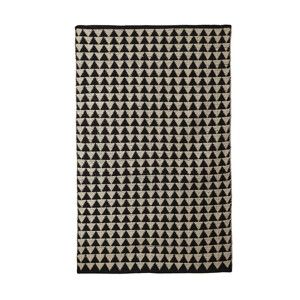 Černo-béžový bavlněný ručně tkaný koberec Pipsa Triangle, 100 x 120 cm