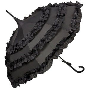 Černý holový deštník Von Lilienfeld Pagoda Lilly, ø 109 cm