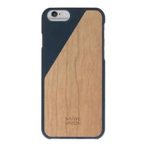 Tmavě modrý obal na mobilní telefon s dřevěným detailem pro iPhone 6 a 6S Plus Native Union Clic Wooden Light