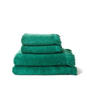 Set 2 zelených bavlněných ručníků a 2 osušek Casa Di Bassi Bath