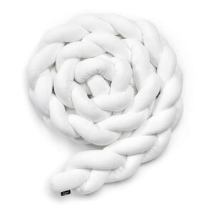 Bílý bavlněný pletený mantinel do postýlky ESECO, délka 180 cm