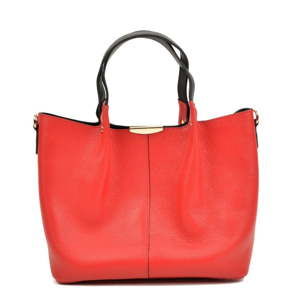 Červená kožená kabelka Carla Ferreri Missma