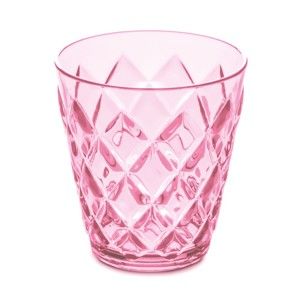 Růžová plastová sklenice Tantitoni Crystal, 200 ml