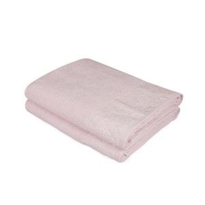 Sada 2 světle růžových ručníků z čisté bavlny Simple, 90 x 150 cm