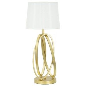 Bílá stolní lampa s konstrukcí ve zlaté barvě Mauro Ferretti Circle
