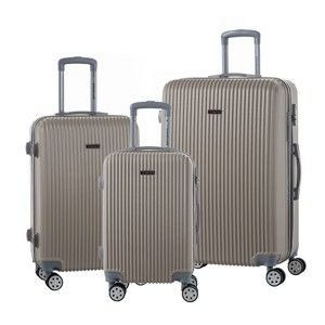 Sada 3 cestovních kufrů na kolečkách v barvě champagne Travel World Emilia