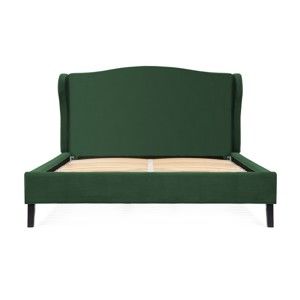 Zelená postel z bukového dřeva s černými nohami Vivonita Windsor, 160 x 200 cm