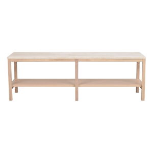 Bílý konzolový stolek s deskou z kamene 140x40 cm Orwel - Rowico