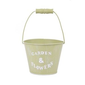 Malý zelený kyblík Ego Dekor Garden & Flowers, výška 13 cm