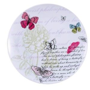Porcelánový talíř Bergner Pink Butterfly, 27 cm
