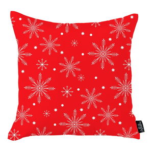 Červený vánoční povlak na polštář Mike & Co. NEW YORK Honey Christmas Snowflakes, 45 x 45 cm