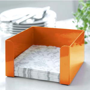 Oranžový box  na ubrousky Steel Function