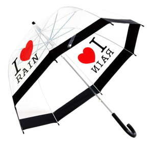 Transparentní deštník Ambiance I Love Rain, ⌀ 81 cm