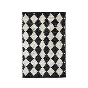 Černobílý bavlněný ručně tkaný koberec Pipsa Diamond, 60 x 90 cm
