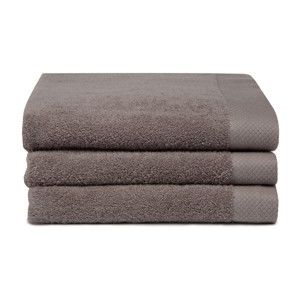 Sada 3 hnědých ručníků z organické bavlny Arli Pure, 60 x 110 cm