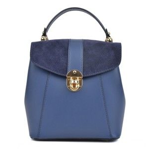 Modrý kožený batoh Isabella Rhea Milesso