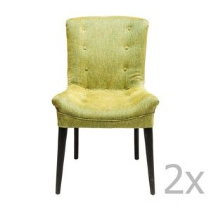 Sada 2 tmavě zelených jídelních židlí Kare Design Stay