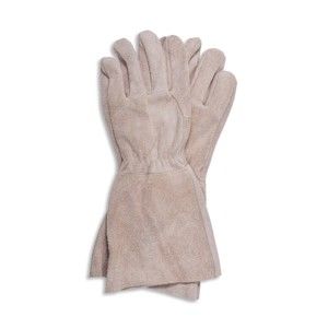 Béžové semišové rukavice Garden Trading Gaunlet Natural, délka 36 cm